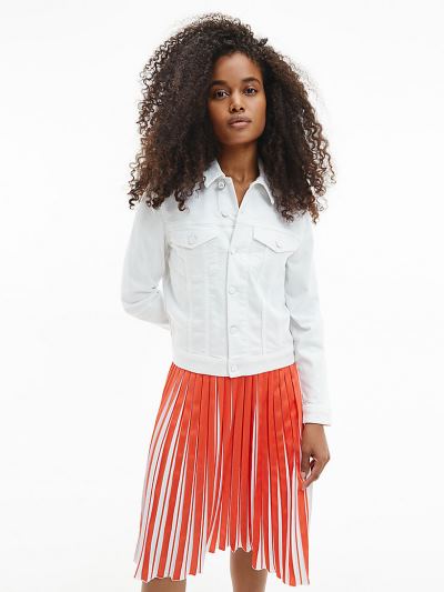 Calvin Klein Ruhák HU779147 | Calvin Klein Denim Női Dzseki Fehér